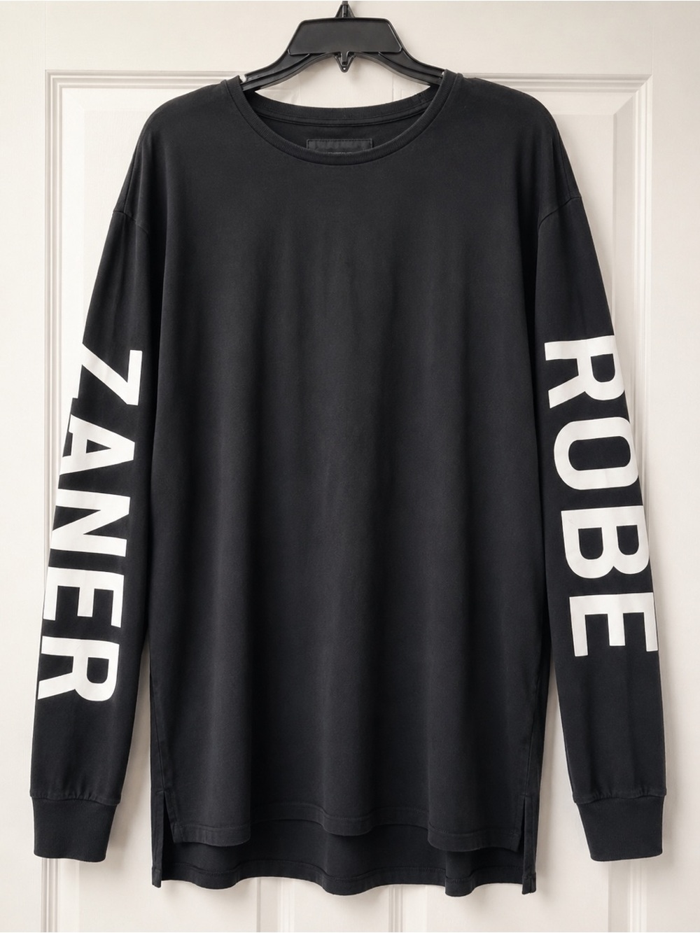 ZANEROBE Men’s XXL Oversized Long Sleeve Graphic Tee Black